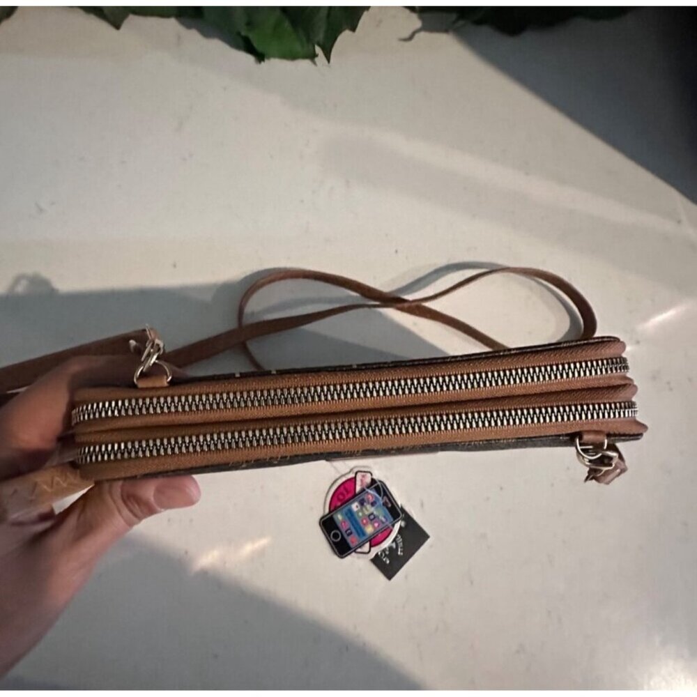 Beverly Hills Polo Club Crossbody Bag & Wallet Combo Holds Cell Phone Brown Pa - Picture 11 of 13